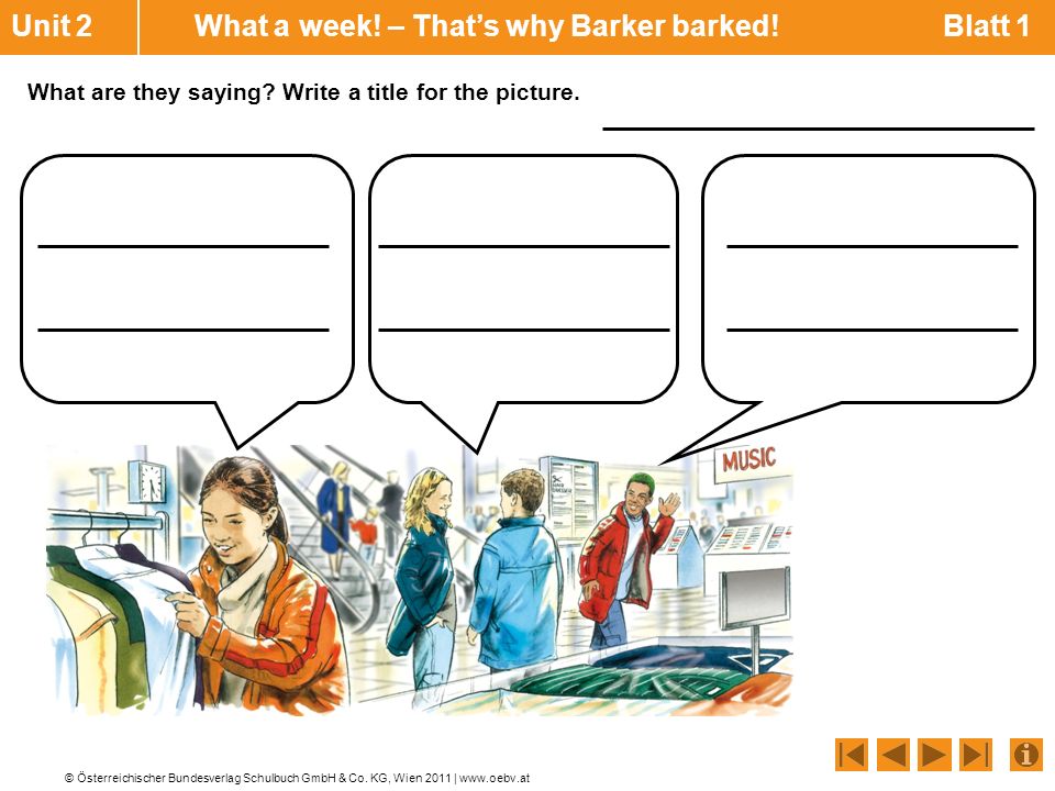 Unit 2 What a week! – That’s why Barker barked! Blatt 1