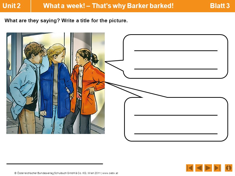 Unit 2 What a week! – That’s why Barker barked! Blatt 3