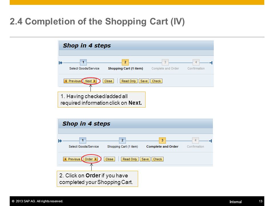 2.4 Completion of the Shopping Cart (IV)