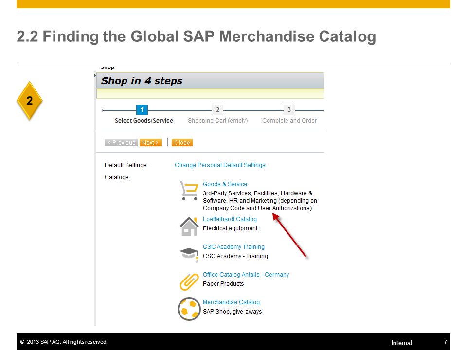 2.2 Finding the Global SAP Merchandise Catalog