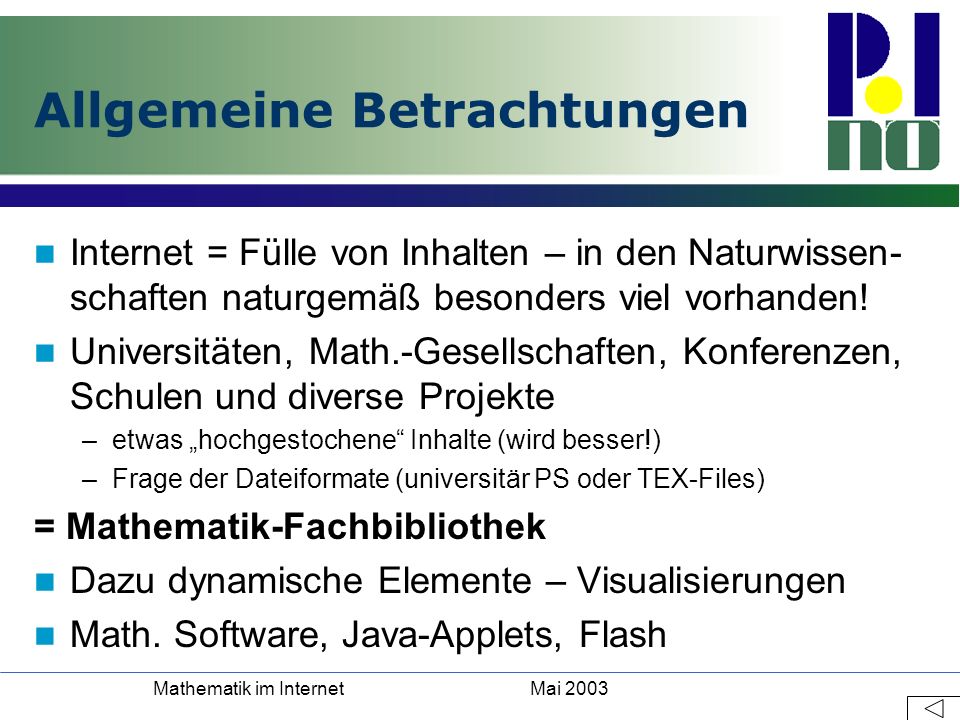 Allgemeine Betrachtungen