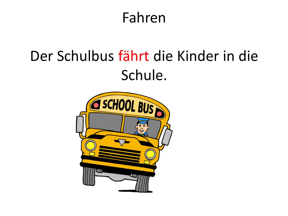 Fahren Der Schulbus fährt die Kinder in die Schule.