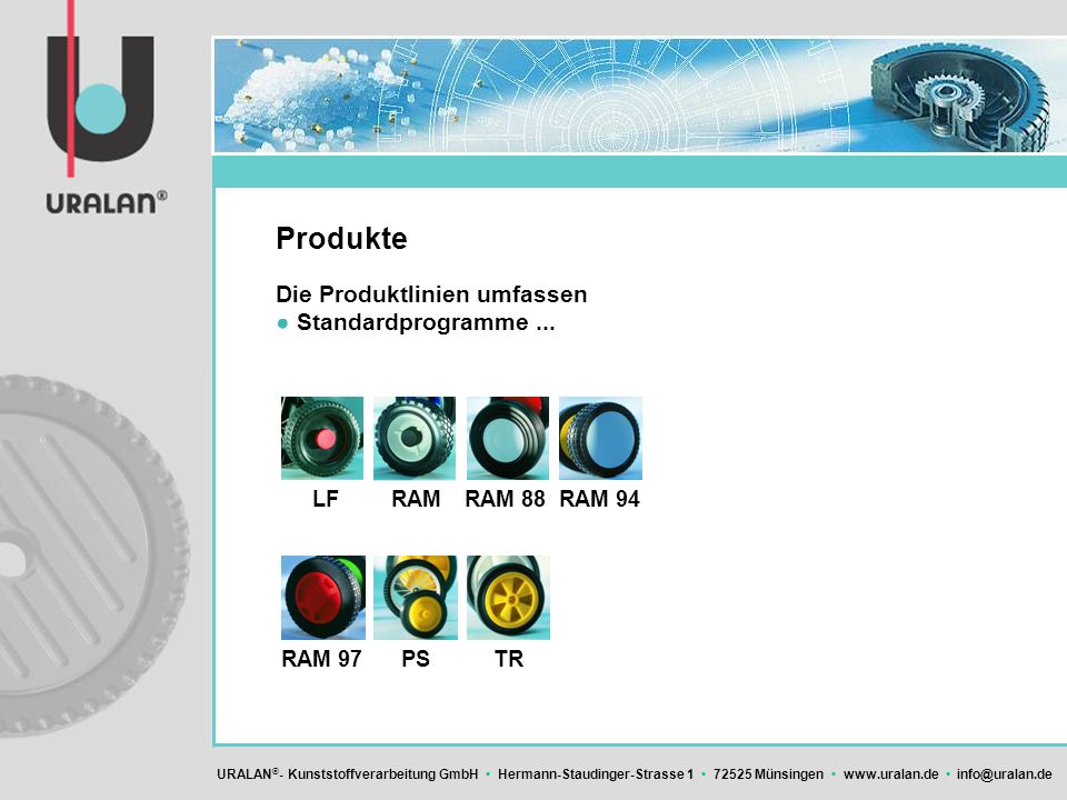 Produkte Die Produktlinien umfassen ● Standardprogramme ... LF RAM