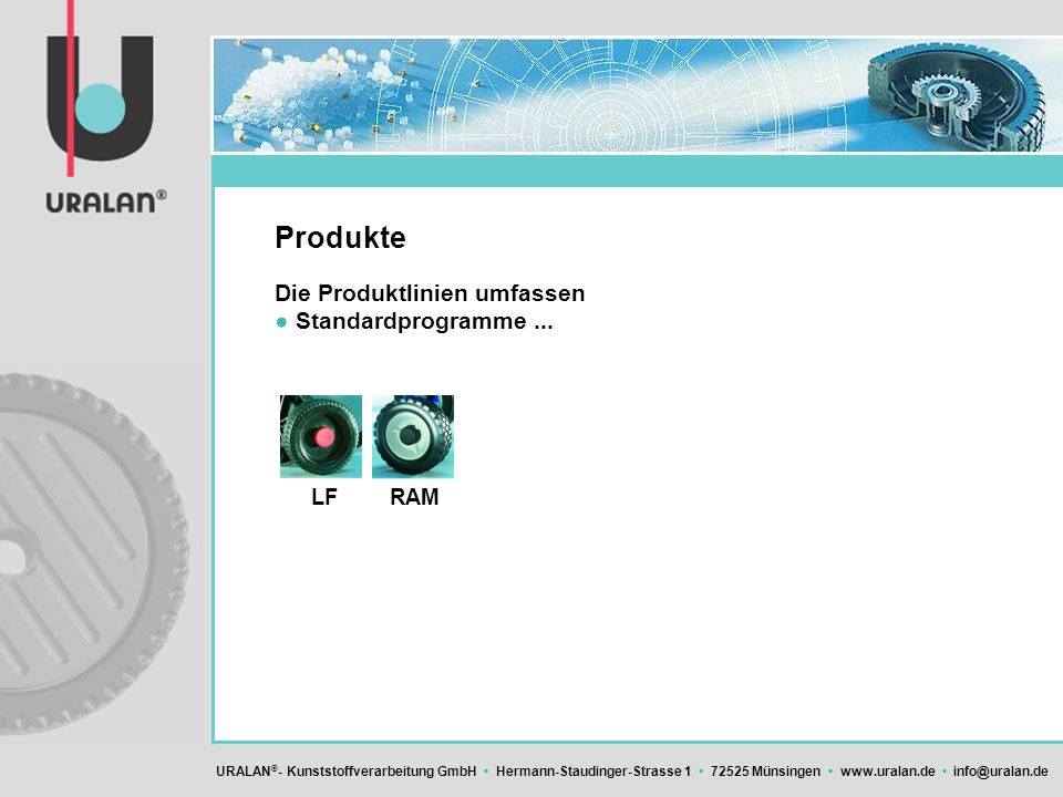Produkte Die Produktlinien umfassen ● Standardprogramme ... LF RAM
