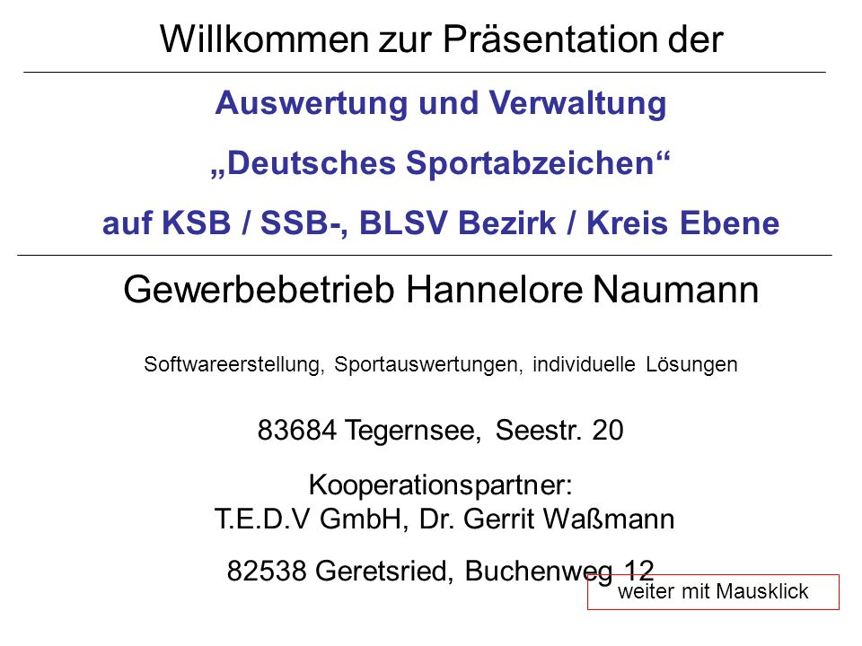 Willkommen zur Präsentation der