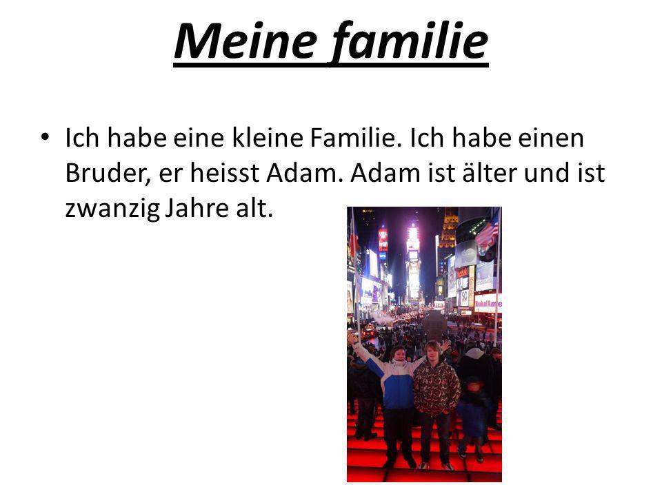 Meine familie Ich habe eine kleine Familie. Ich habe einen Bruder, er heisst Adam.