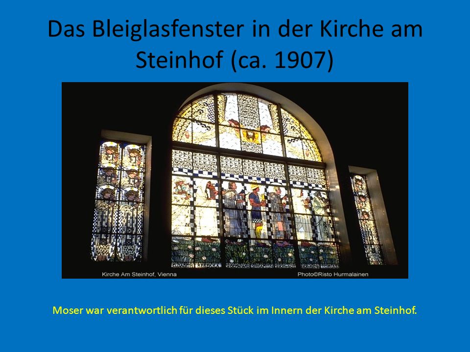 Das Bleiglasfenster in der Kirche am Steinhof (ca. 1907)