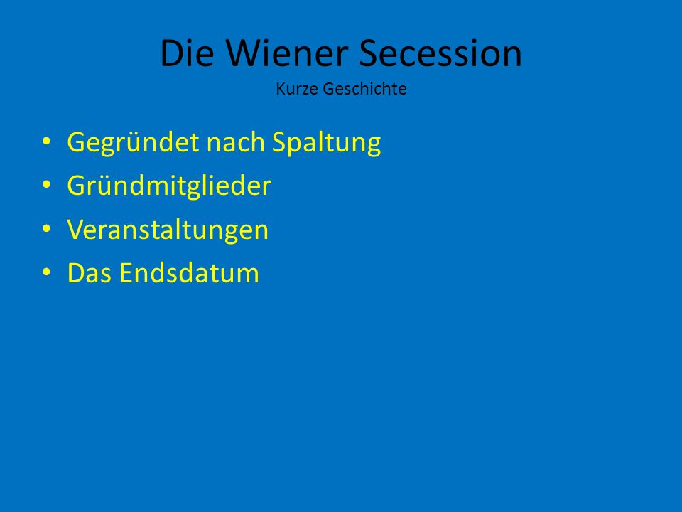 Die Wiener Secession Kurze Geschichte