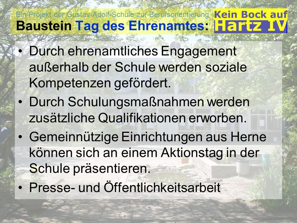 Baustein Tag des Ehrenamtes: