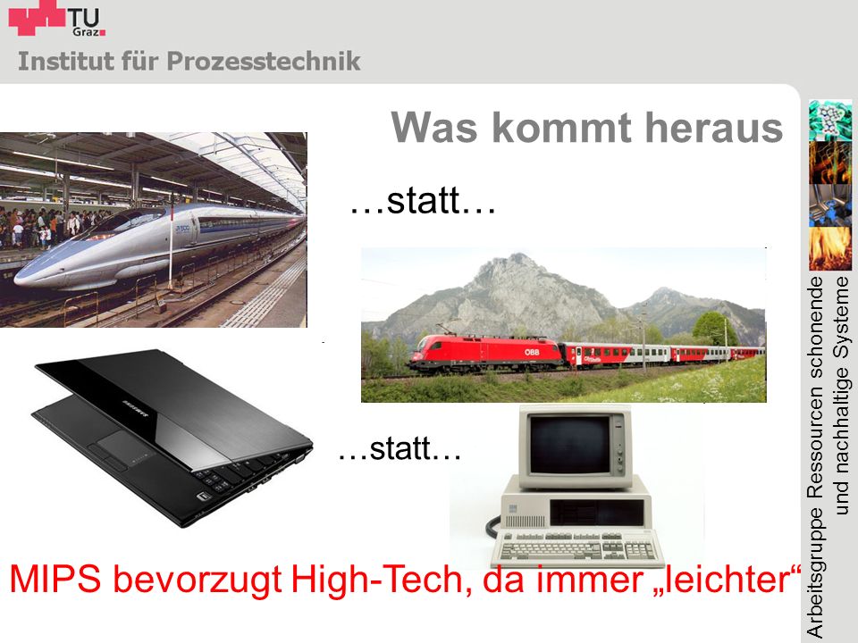 Was kommt heraus …statt… MIPS bevorzugt High-Tech, da immer „leichter