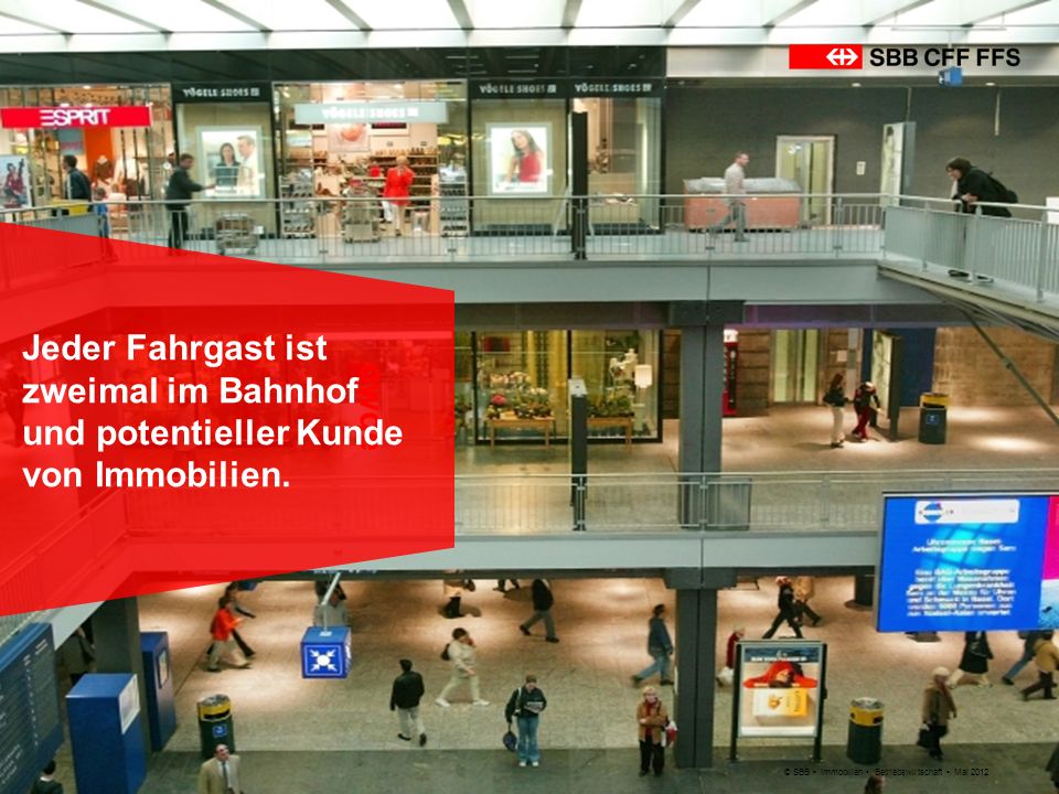qwqe Jeder Fahrgast ist zweimal im Bahnhof und potentieller Kunde von Immobilien.