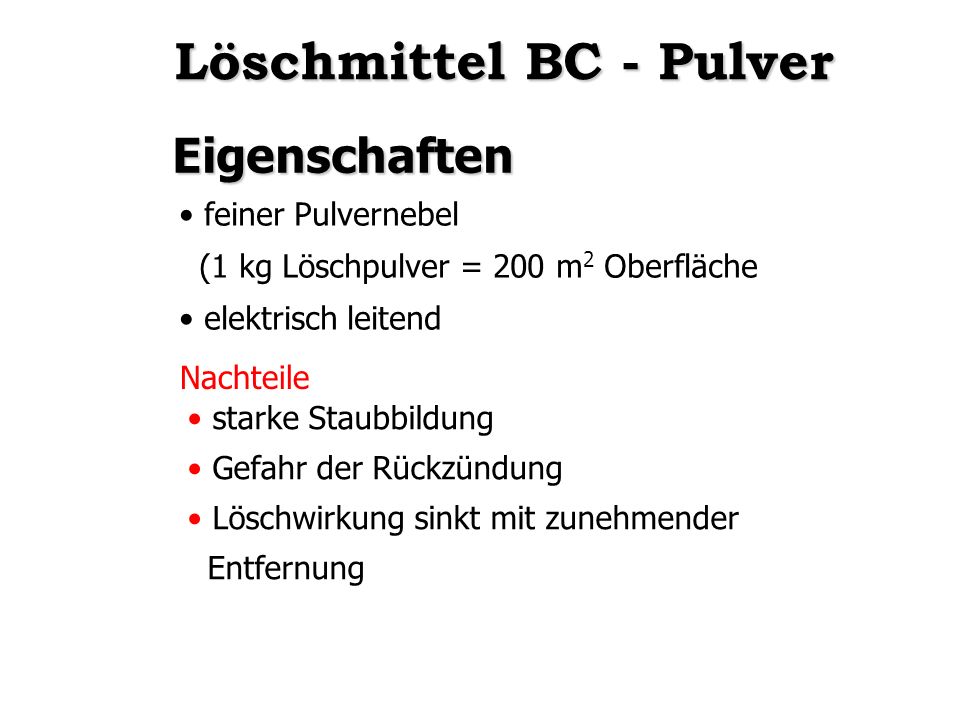 Löschmittel BC - Pulver