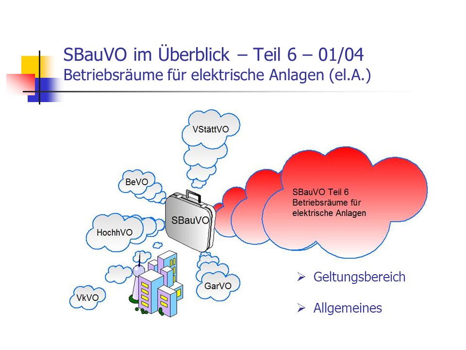 SBauVO im Überblick – Teil 6 – 01/04 Betriebsräume für elektrische Anlagen (el.A.)
