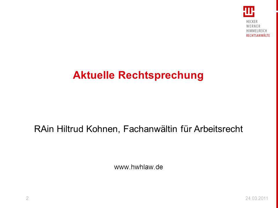 Aktuelle Rechtsprechung