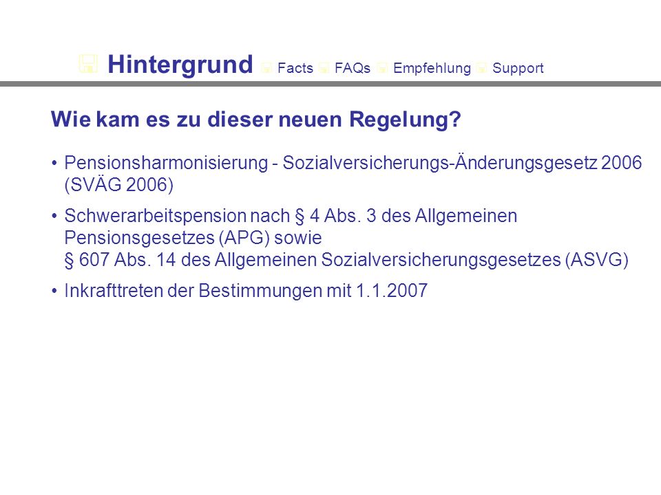  Hintergrund  Facts  FAQs  Empfehlung  Support