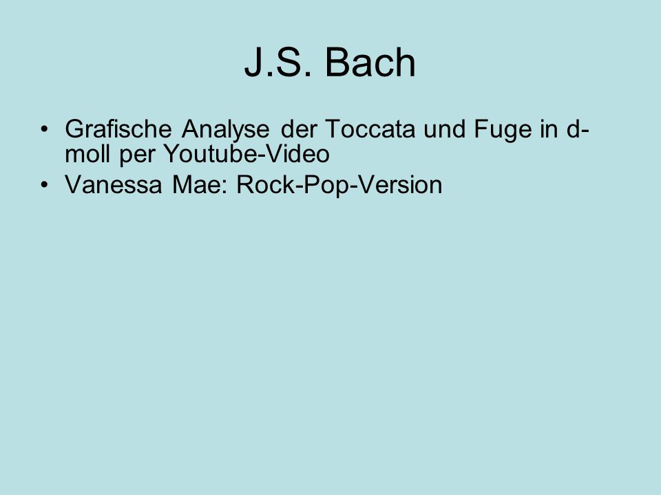 J.S. Bach Grafische Analyse der Toccata und Fuge in d-moll per Youtube-Video.