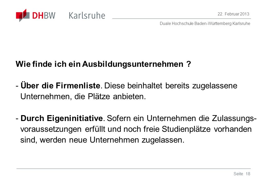 Wie finde ich ein Ausbildungsunternehmen. - Über die Firmenliste