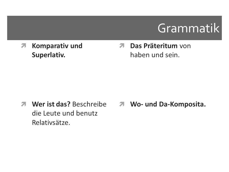 Grammatik Komparativ und Superlativ.