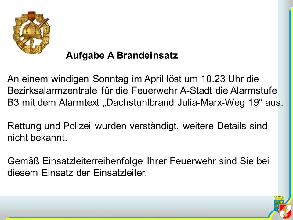 Aufgabe A Brandeinsatz