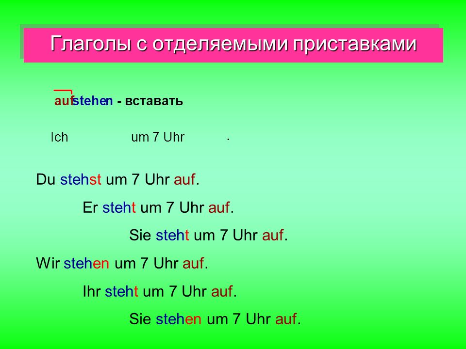 Предложение с сильными глаголами. Отделяемые и неотделяемые приставки. Глаголы с отделяемыми приставками в немецком языке. Отделяемые и неотделяемые приставки в немецком языке. Спряжение глаголов с отделяемыми приставками в немецком языке.