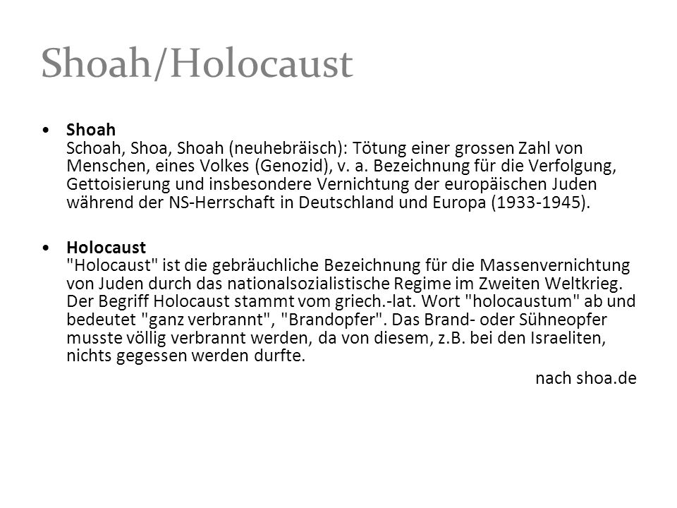 Shoah/Holocaust