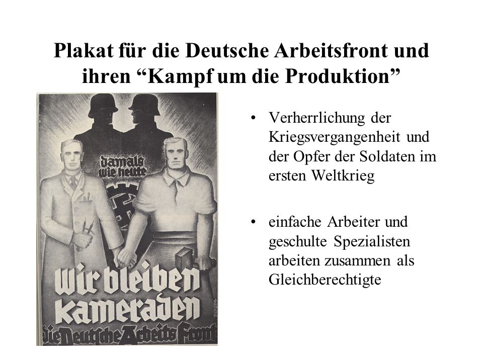 Plakat für die Deutsche Arbeitsfront und ihren Kampf um die Produktion