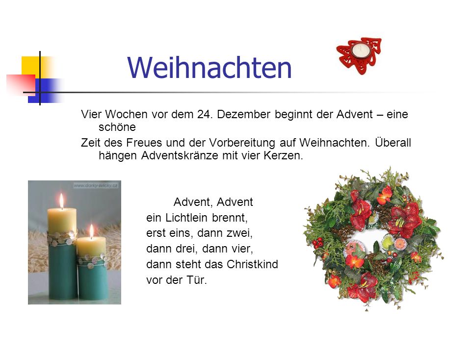 Weihnachten Vier Wochen vor dem 24. Dezember beginnt der Advent – eine schöne.