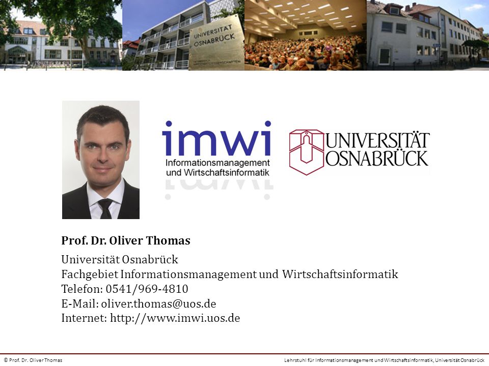 Kontakt Prof. Dr. Oliver Thomas Universität Osnabrück
