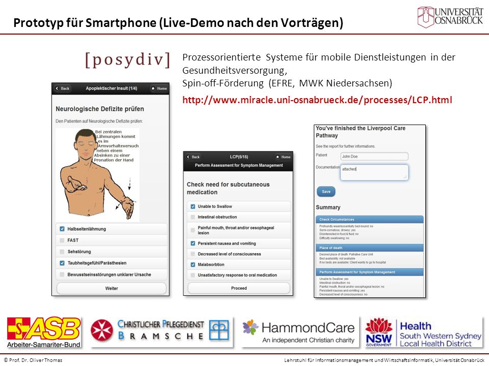 Prototyp für Smartphone (Live-Demo nach den Vorträgen)