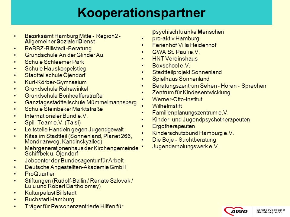 Kooperationspartner Träger für Personenzentrierte Hilfen für psychisch kranke Menschen.
