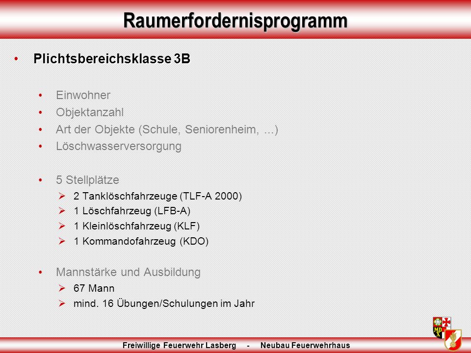 Raumerfordernisprogramm
