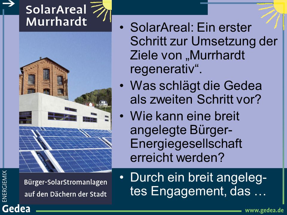 SolarAreal: Ein erster Schritt zur Umsetzung der Ziele von „Murrhardt regenerativ .