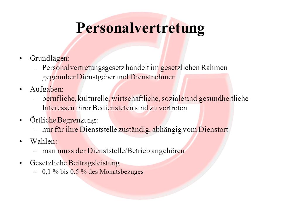 Personalvertretung Grundlagen: