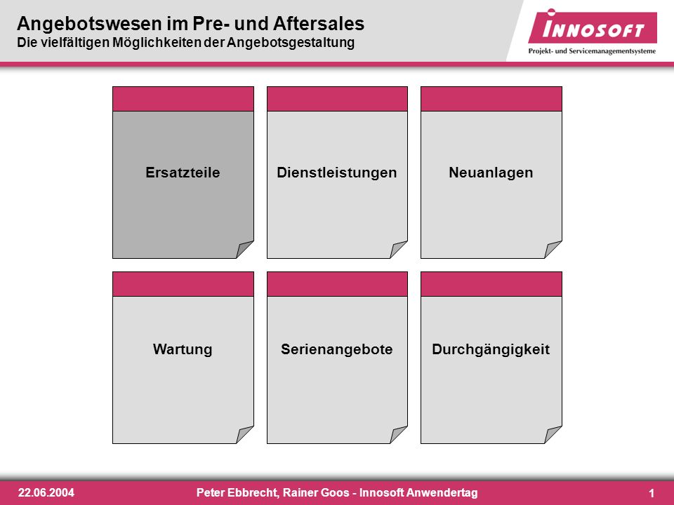 Peter Ebbrecht, Rainer Goos - Innosoft Anwendertag