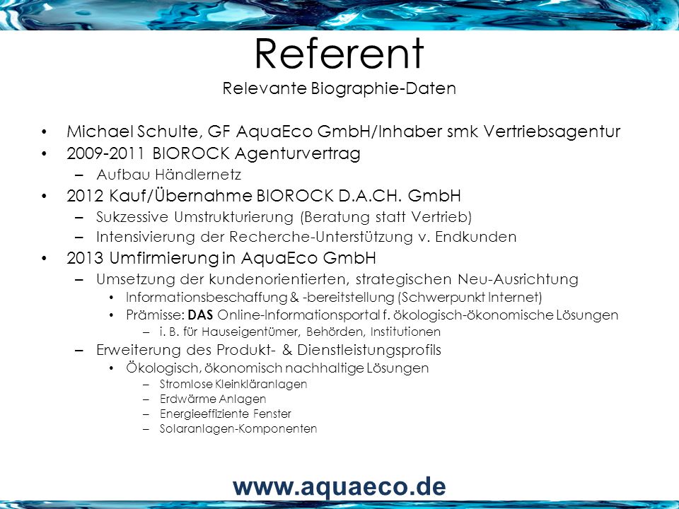 Referent Relevante Biographie-Daten