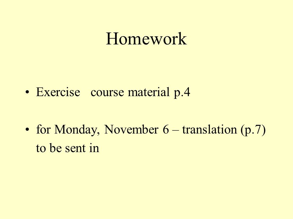 Homework Exercise course material p.4