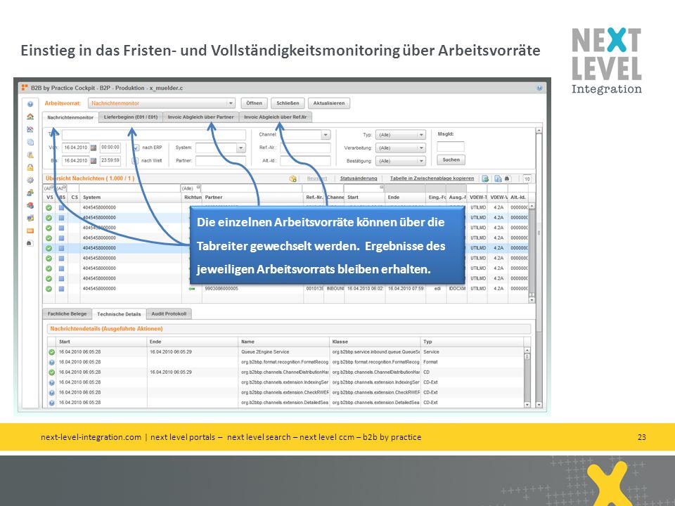 Einstieg in das Fristen- und Vollständigkeitsmonitoring über Arbeitsvorräte