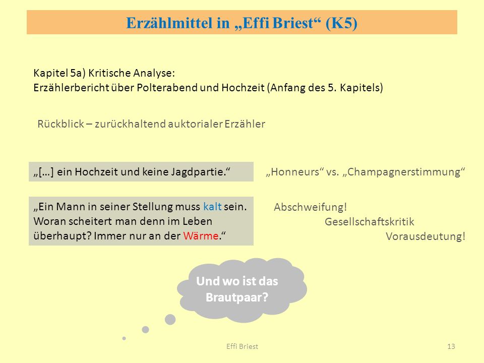 Erzählmittel in „Effi Briest (K5) Und wo ist das Brautpaar