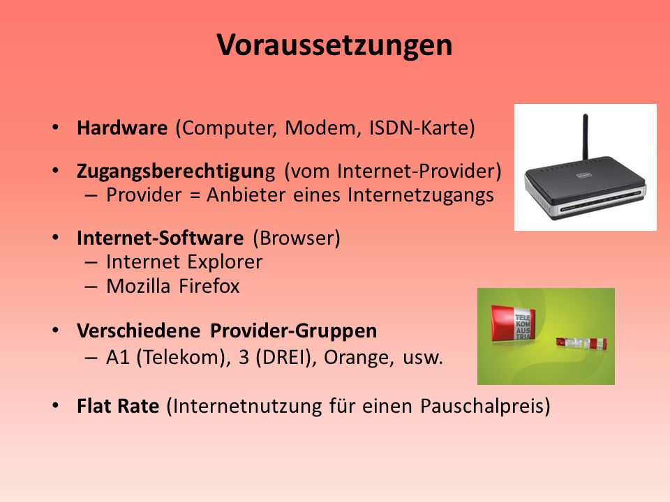 Voraussetzungen Hardware (Computer, Modem, ISDN-Karte)