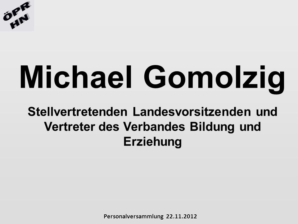 Michael Gomolzig Stellvertretenden Landesvorsitzenden und Vertreter des Verbandes Bildung und Erziehung.