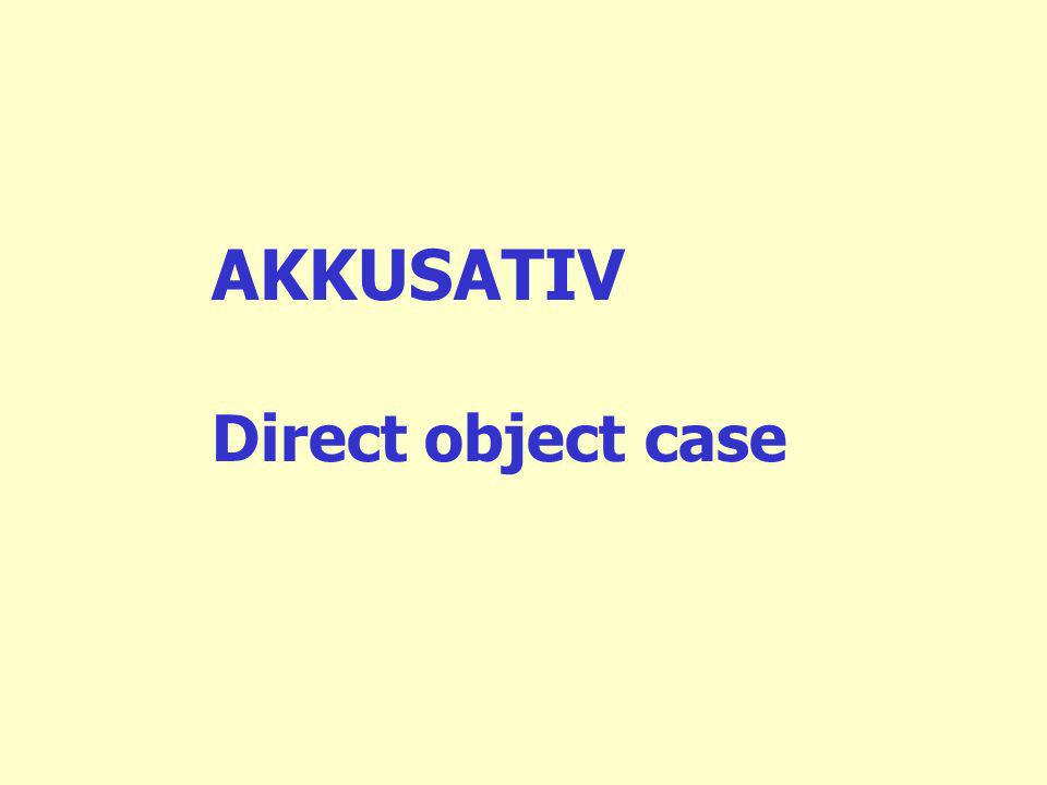AKKUSATIV Direct object case