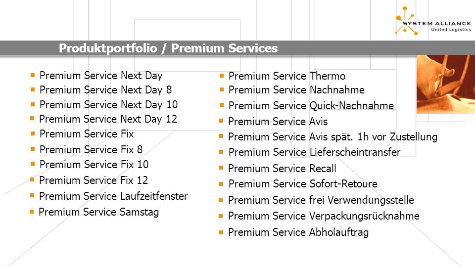 Produktportfolio / Premium Services