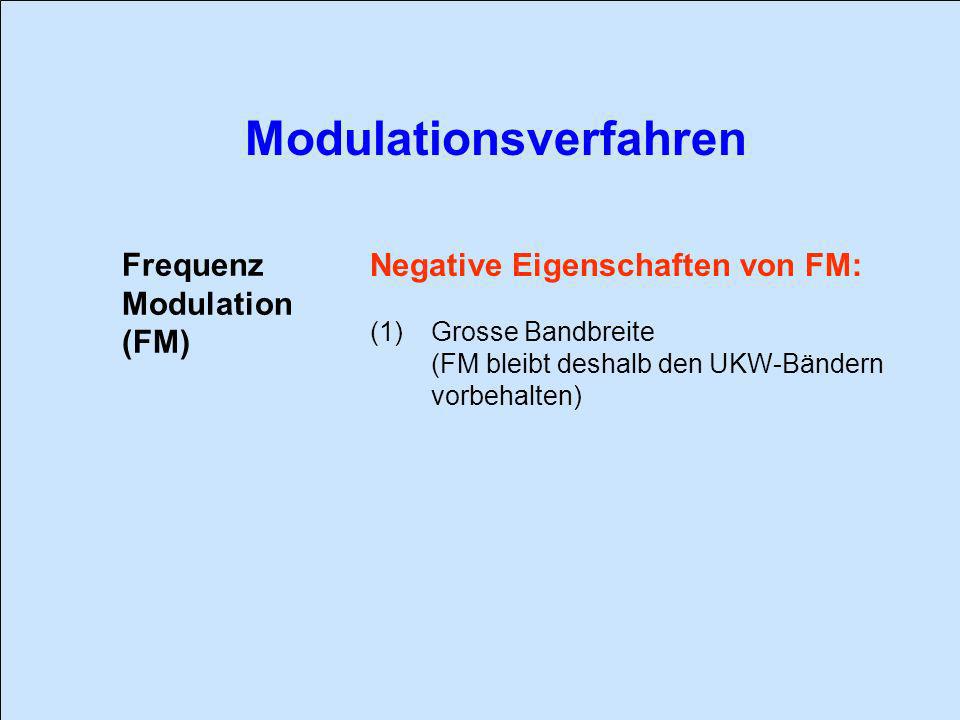 Negative Eigenschaften von FM:
