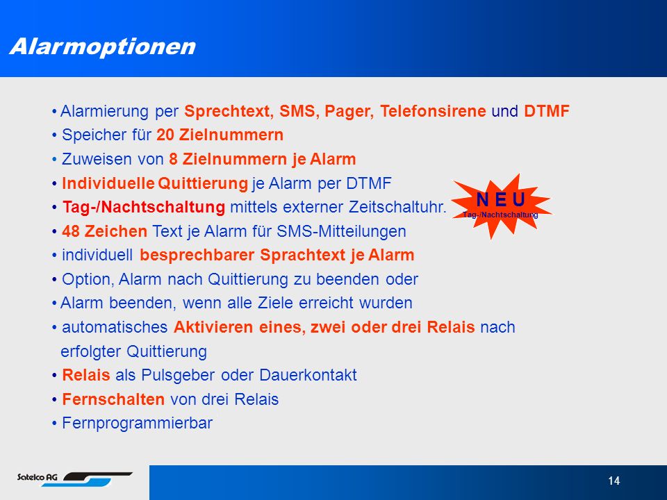 N E U Tag-/Nachtschaltung
