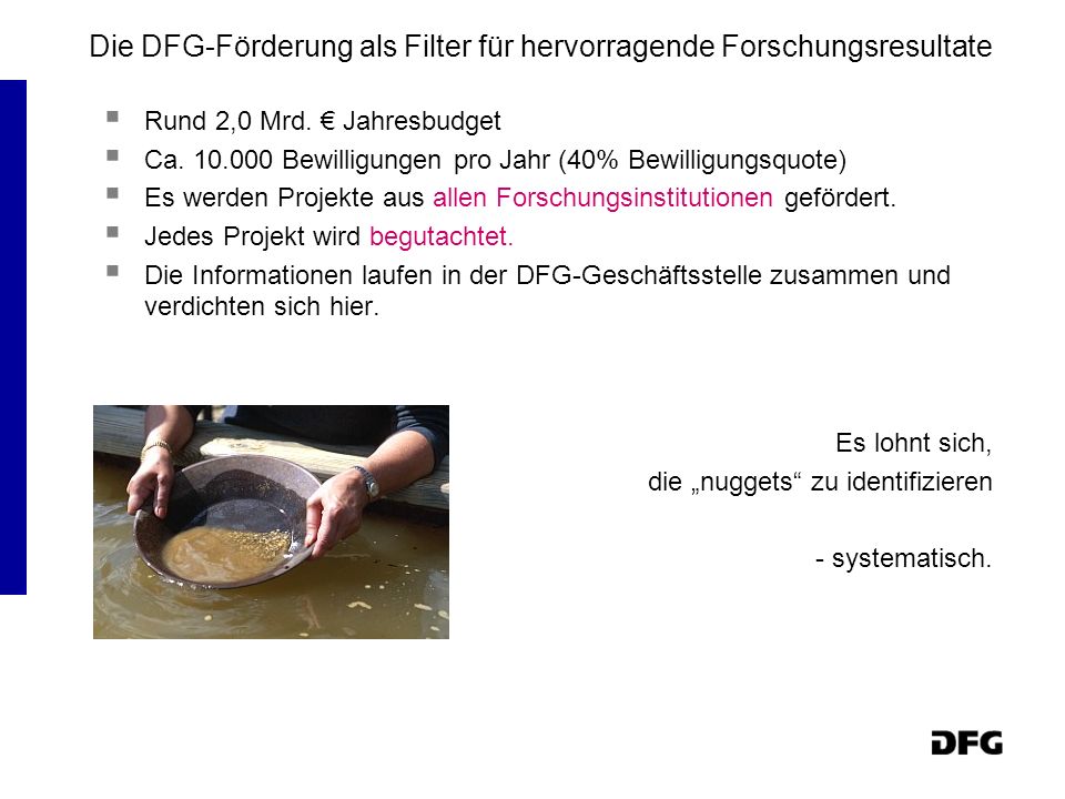 Die DFG-Förderung als Filter für hervorragende Forschungsresultate