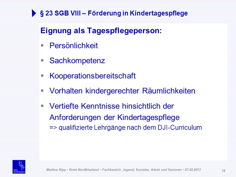 § 23 SGB VIII – Förderung in Kindertagespflege