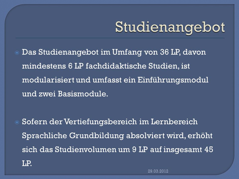 Studienangebot