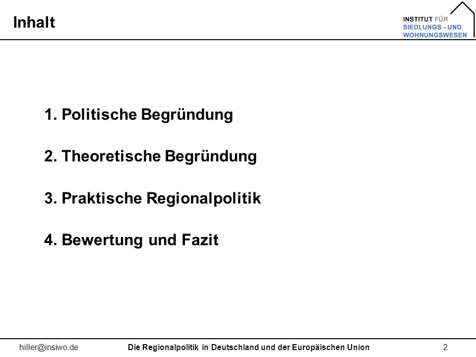 Die Regionalpolitik in Deutschland und der Europäischen Union