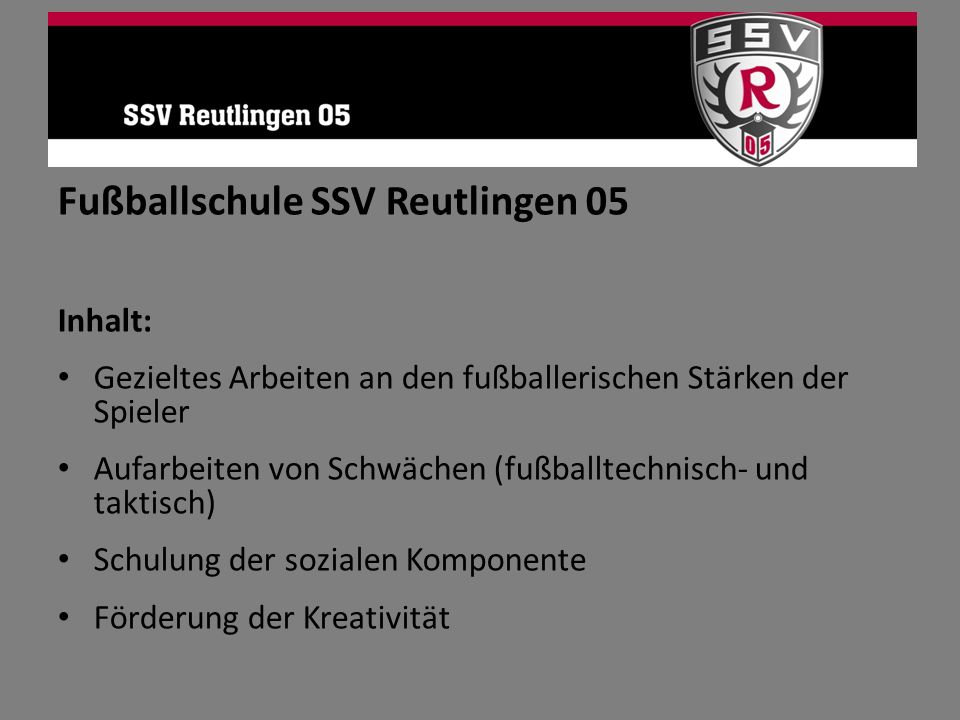 Fußballschule SSV Reutlingen 05