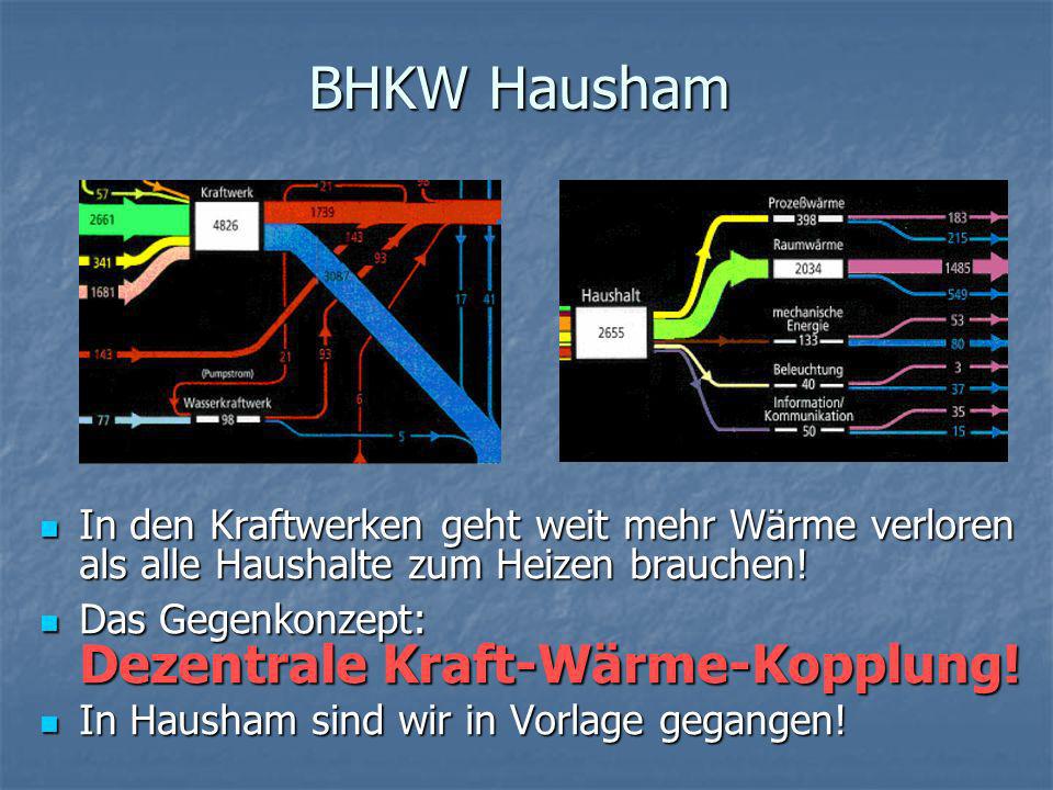 BHKW Hausham In den Kraftwerken geht weit mehr Wärme verloren als alle Haushalte zum Heizen brauchen!